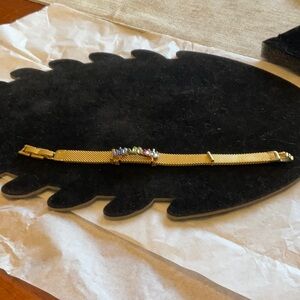 Stella and Dot Keep it collectionGold-Tone Mesh Bracelet with Multi-Color Charm